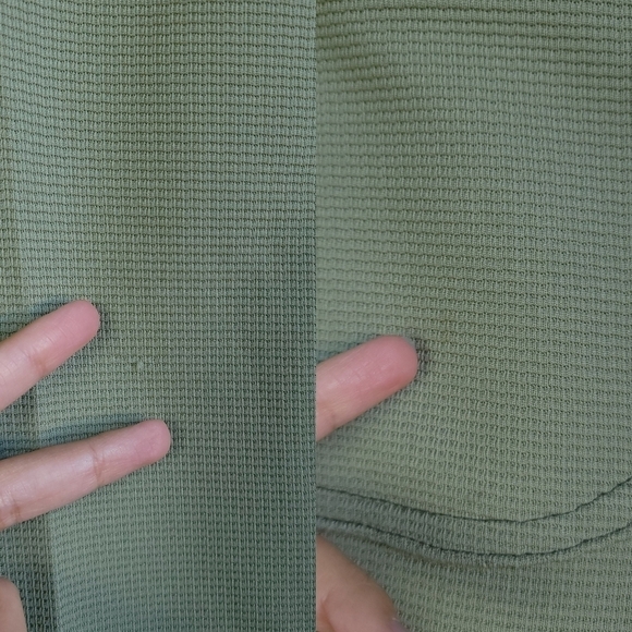 Vintage 70s High Rise Waffle Knit Flared Leg Comfy Trousers Lee Sage Green - Picture 15 of 16